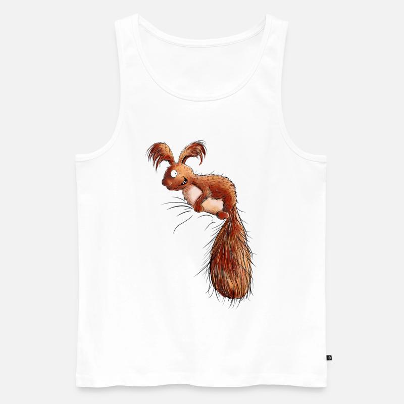 Drolliges Eichhörnchen Wildtier - Männer Premium Bio Tank Top - Weiß
