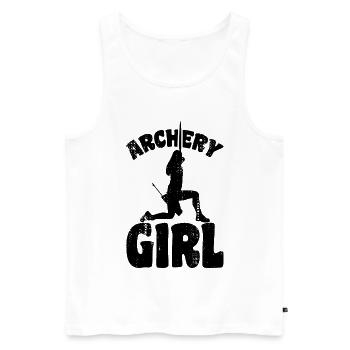 Archery Girls - Men's Premium Organic Tank Top - white - Front - AI Model Male 178 light (178cm)