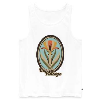 Vintage classique – Art Nouveau Floral - Débardeur bio Premium Homme - blanc - Devant - Michal (187cm)