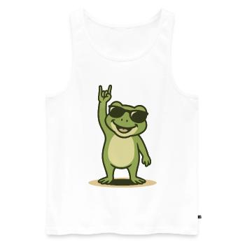 Rock'n'Ribbit - Men's Premium Organic Tank Top - white - Front - Michal (187cm)