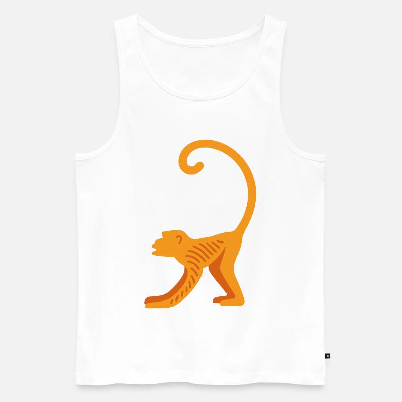 Orangutan Linienlogo - Männer Premium Bio Tank Top - Weiß