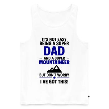 Heart + Mountaineering – Super Papa Mountaineer - Men's Premium Organic Tank Top - white - Front - AI Model Male 178 light (178cm)