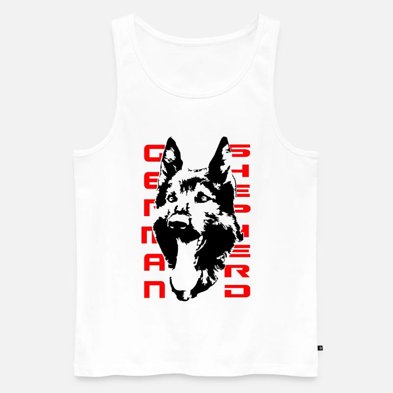 Wunderschöner Schäferhund Kopf - Männer Premium Bio Tank Top - Weiß