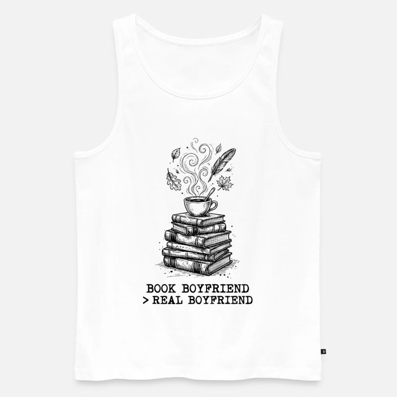 "Buchheld > Echter Freund" ! - Männer Premium Bio Tank Top - Weiß