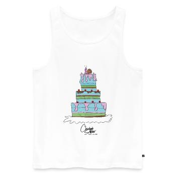 TIERSHIRT-Vorlage-clara_torte - Männer Premium Bio Tank Top - Weiß - Vorne - Michal (187cm)