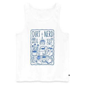 Récolte des plantes de jardinage biologique Dirt Nerd - Débardeur bio Premium Homme - blanc - Devant - Michal (187cm)
