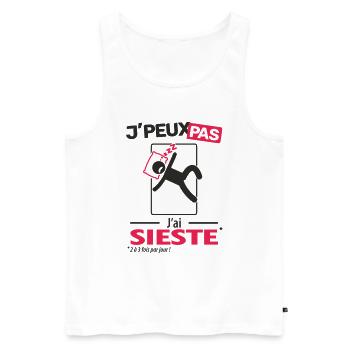 J'peux pas, j'ai sieste - Débardeur bio Premium Homme - blanc - Devant - Michal (187cm)