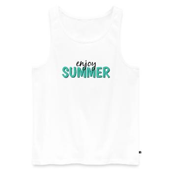 enjoy summer - Men's Premium Organic Tank Top - white - Front - AI Model Male 178 light (178cm)
