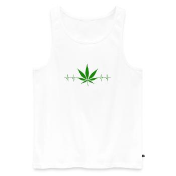Kiffen Weed Ganja - Männer Premium Bio Tank Top - Weiß - Vorne - Michal (187cm)