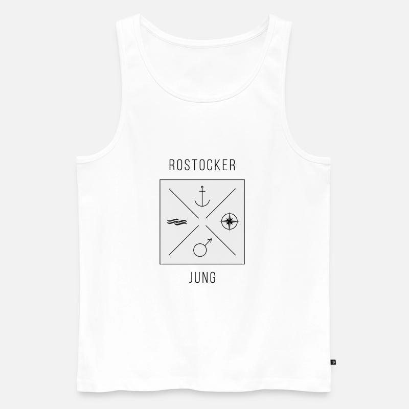 Rostocker Jung - Männer Premium Bio Tank Top - Weiß