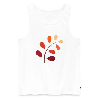 Herbstzweig mit Farbverlauf – Natürlich schön - Männer Premium Bio Tank Top - Weiß - Vorne - AI Model Male 178 light (178cm)