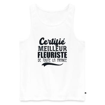 Certifié Meilleur Fleuriste De Toute La France - Débardeur bio Premium Homme - blanc - Devant - Michal (187cm)