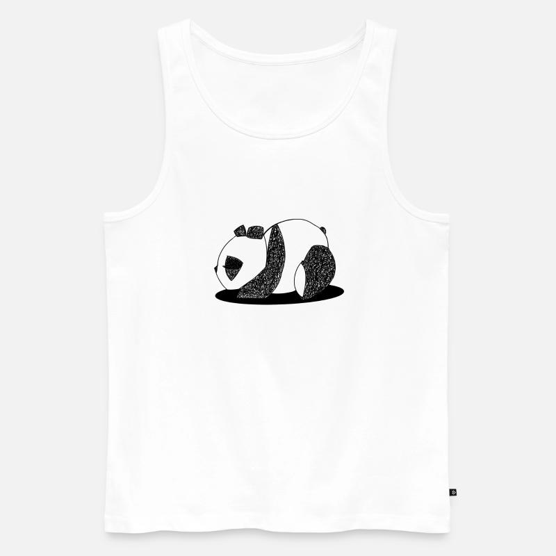 Schlafender Panda - Männer Premium Bio Tank Top - Weiß