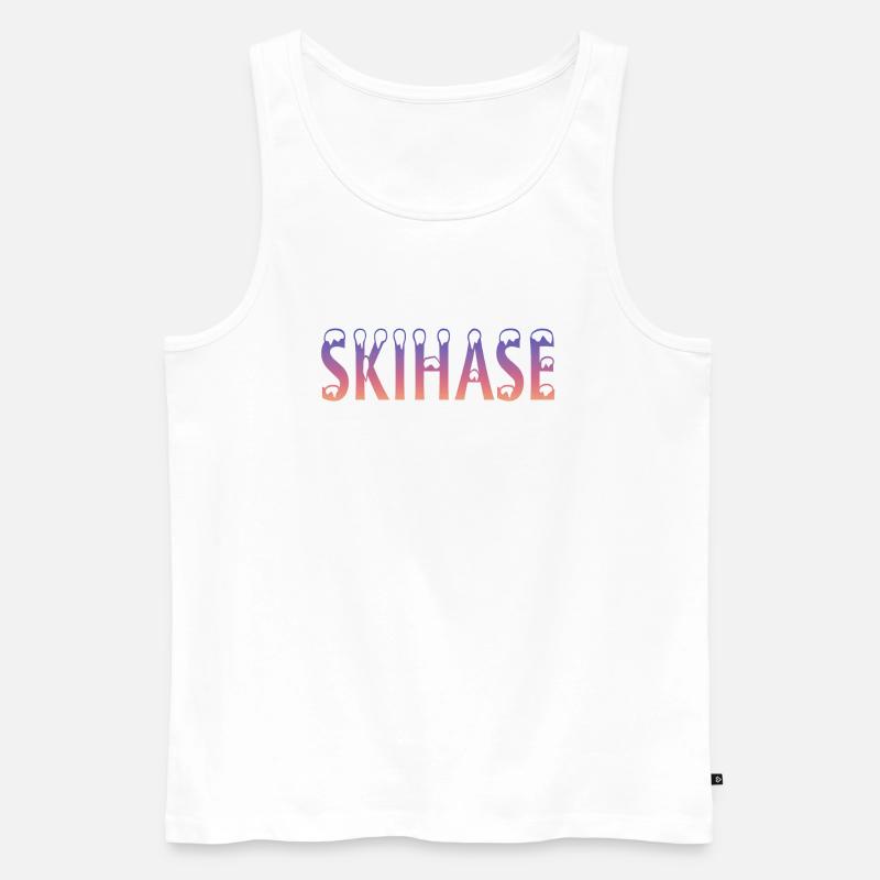 Skihase Skiing Geschenkidee - Männer Premium Bio Tank Top - Weiß