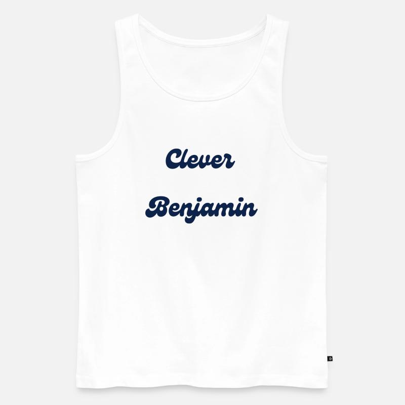 Clever Benjamin - Männer Premium Bio Tank Top - Weiß