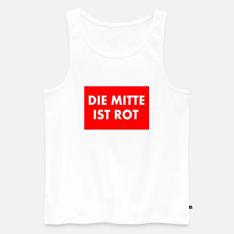 die mitte ist rot - Männer Premium Bio Tank Top - Weiß