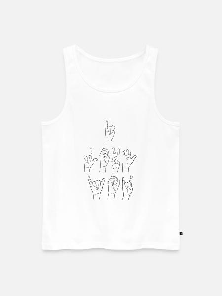 Je t'aime langue des signes signe du doigt - Débardeur bio Premium Homme - blanc