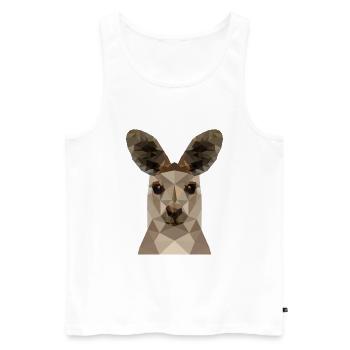 kangourou - Débardeur bio Premium Homme - blanc - Devant - Michal (187cm)