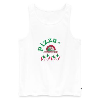 Pizza carton | Fast food - Men's Premium Organic Tank Top - white - Front - AI Model Male 178 light (178cm)
