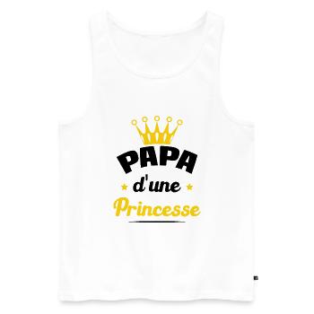 Papa d'une Princesse Cadeau Père et Fille - Débardeur bio Premium Homme - blanc - Devant - Michal (187cm)