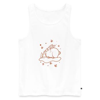 Lièvre - Lapin - Nature - Débardeur bio Premium Homme - blanc - Devant - Michal (187cm)