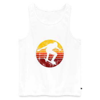 Skateboarder Skateboard Skater Skate Skateing - Débardeur bio Premium Homme - blanc - Devant - Michal (187cm)