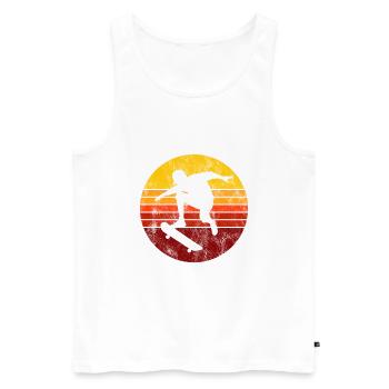 Skateboarder Skateboard Skater Skate Skateing - Männer Premium Bio Tank Top - Weiß - Vorne - Michal (187cm)