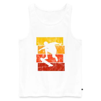 Skateboarder Skateboard Skater Skate Skateing - Débardeur bio Premium Homme - blanc - Devant - Michal (187cm)
