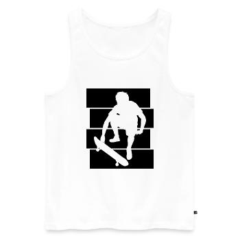 Skateboarder Skateboard Skater Skate Skateing - Men's Premium Organic Tank Top - white - Front - Michal (187cm)