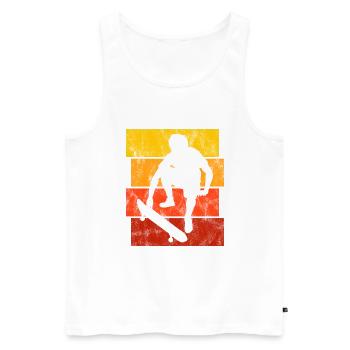 Skateboarder Skateboard Skater Skate Skateing - Débardeur bio Premium Homme - blanc - Devant - Michal (187cm)