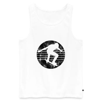 Skateboard Skateboarder Skater Skate Skateing - Débardeur bio Premium Homme - blanc - Devant - Michal (187cm)