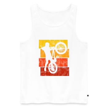 BMX Vélo Vélo Rétro Cadeau Vélo Motocross - Débardeur bio Premium Homme - blanc - Devant - Michal (187cm)