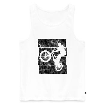 Cadeau rétro de vélo de vélo BMX Vélo Motocross - Débardeur bio Premium Homme - blanc - Devant - Michal (187cm)