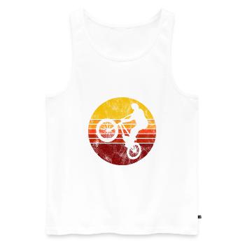 BMX Bike Bike Retro Gift Bicycle Motocross - Men's Premium Organic Tank Top - white - Front - Michal (187cm)