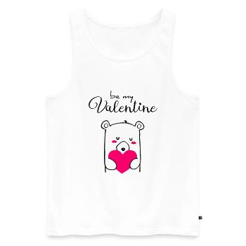 Mignon ours avec cœur sois mon Valentin - Débardeur bio Premium Homme - blanc - Devant - Michal (187cm)