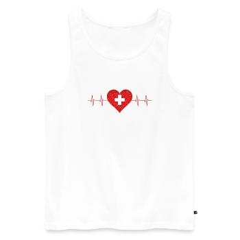 Schweiz - Männer Premium Bio Tank Top - Weiß - Vorne - Michal (187cm)
