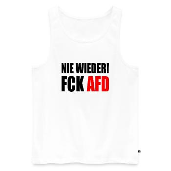 Fuck afd - Männer Premium Bio Tank Top - Weiß - Vorne - Michal (187cm)