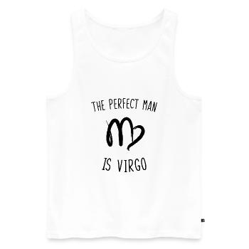 The perfect man is virgo - Débardeur bio Premium Homme - blanc - Devant - AI Model Male 178 light (178cm)