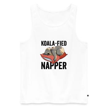 Koala fiziert Napper - Männer Premium Bio Tank Top - Weiß - Vorne - AI Model Male 178 light (178cm)