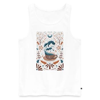 Fox in the Night - Männer Premium Bio Tank Top - Weiß - Vorne - AI Model Male 178 light (178cm)