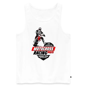 Moto Cross - Motocross - Supercross - Männer Premium Bio Tank Top - Weiß - Vorne - Michal (187cm)