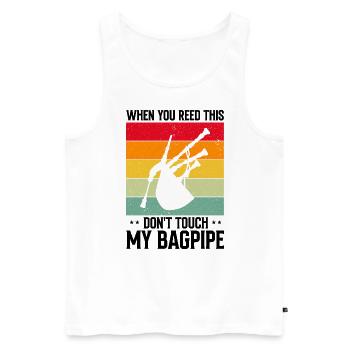 Conception de cornemuse pour Scotland Pride et cornemuse - Débardeur bio Premium Homme - blanc - Devant - Michal (187cm)