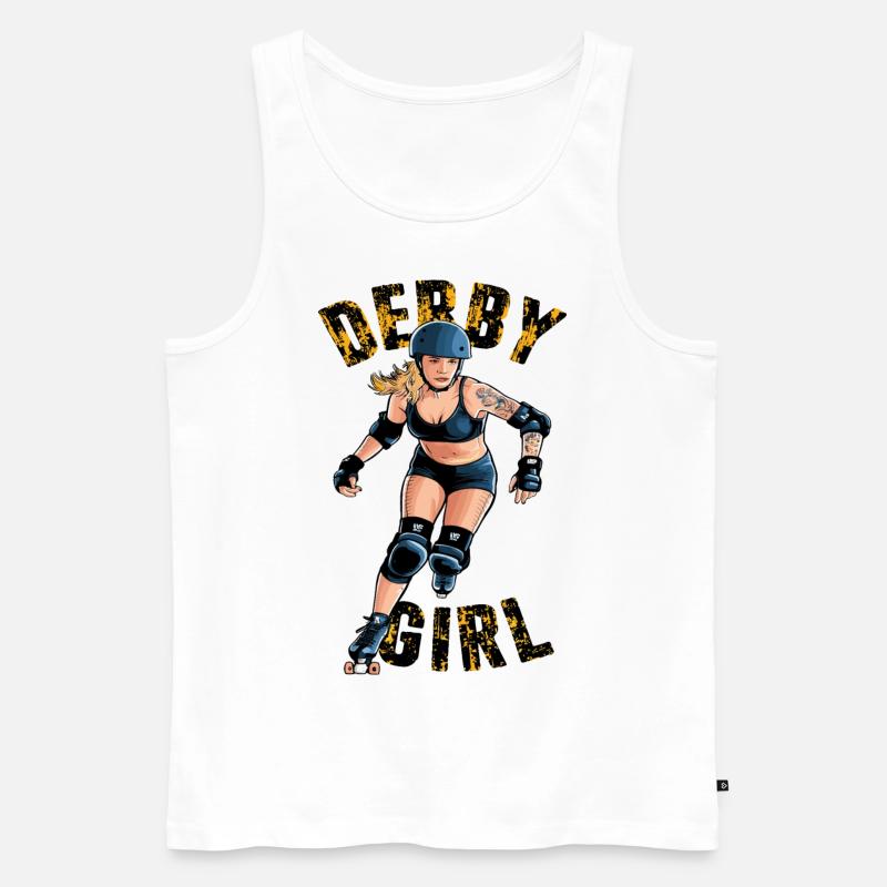 Rollschuhe Roller Derby Rollschuhfahren - Männer Premium Bio Tank Top - Weiß