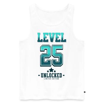 Level 25 Unlocked – Gamer's Birthday - Men's Premium Organic Tank Top - white - Front - Michal (187cm)