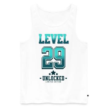 Level 29 Unlocked – Gamer's Birthday - Men's Premium Organic Tank Top - white - Front - Michal (187cm)