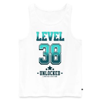 Level 38 freigeschaltet – Gamer Geburtstag - Männer Premium Bio Tank Top - Weiß - Vorne - AI Model Male 178 light (178cm)