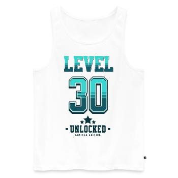 Level 30 freigeschaltet – Gamer Geburtstag - Männer Premium Bio Tank Top - Weiß - Vorne - AI Model Male 178 light (178cm)