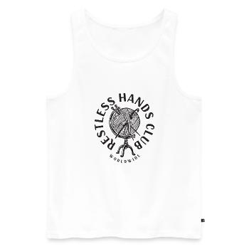 Restless Hands Club Black#2 - Männer Premium Bio Tank Top - Weiß - Vorne - AI Model Male 178 light (178cm)