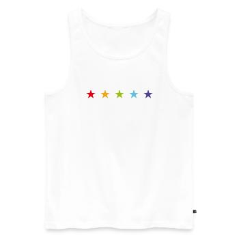 Die 5 fünf Sterne - Männer Premium Bio Tank Top - Weiß - Vorne - Michal (187cm)
