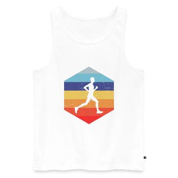 Cross Country Running Jogging Hommes Jogging - Débardeur bio Premium Homme - blanc - Devant - Michal (187cm)